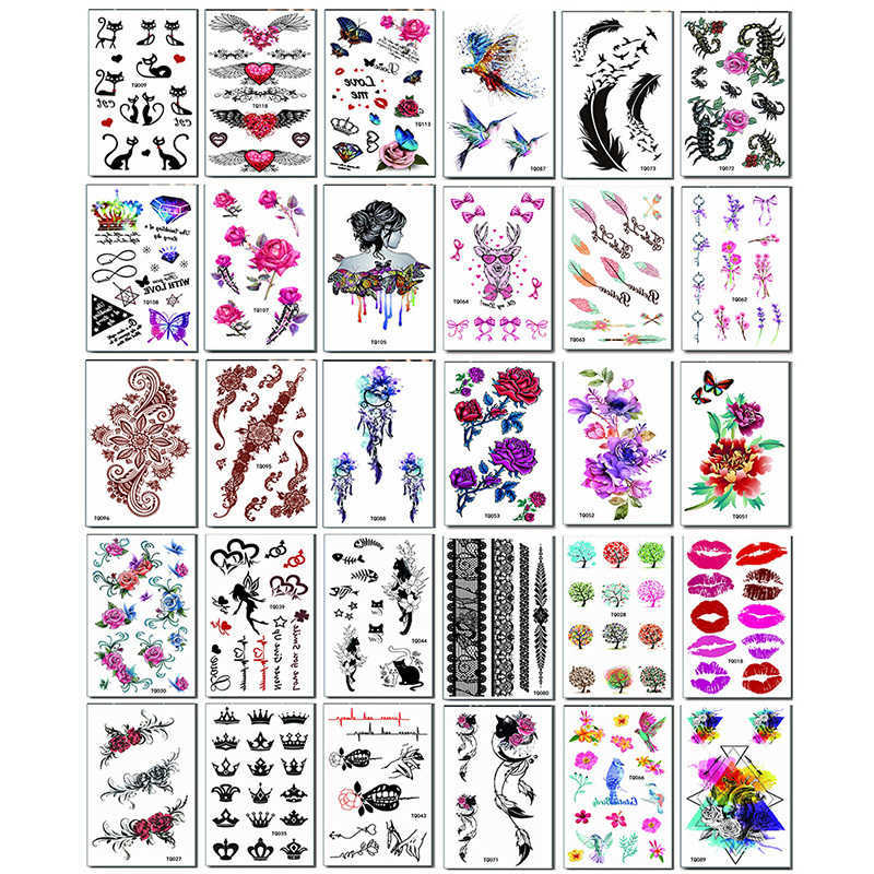 30pcs/Lot Flower Temporary Sticker Kit,Waterproof Flash Women Henna Tattoo,Fashion Fake Tattoos Set
30pcs/Lot Flower Temporary Sticker Kit,Waterproof Flash Women Henna Tattoo,Fashion Fake Tattoos Set