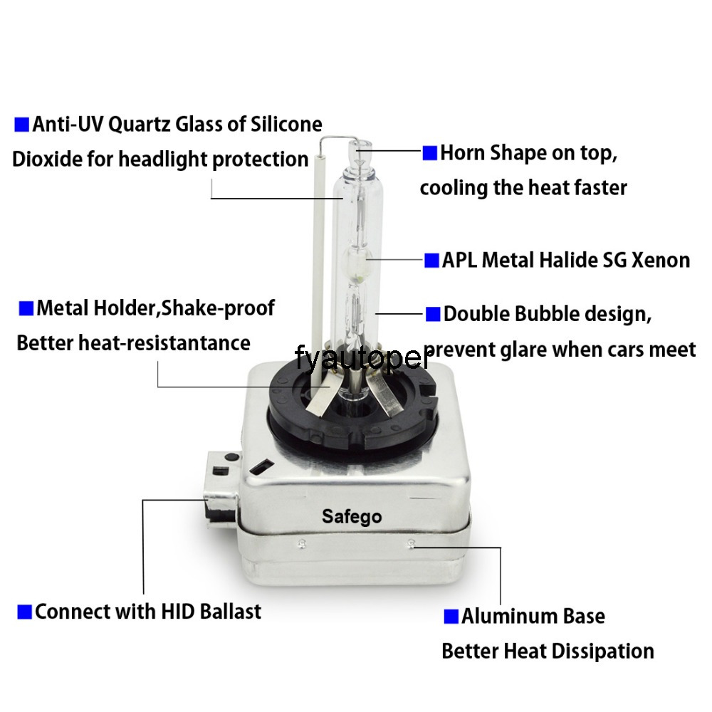 Niscarda 2X D1S D2S D3S D4S 4300K 6000K 8000K Auto HID Xenon Bulb Headlight Lamp For All Car Headlamp car