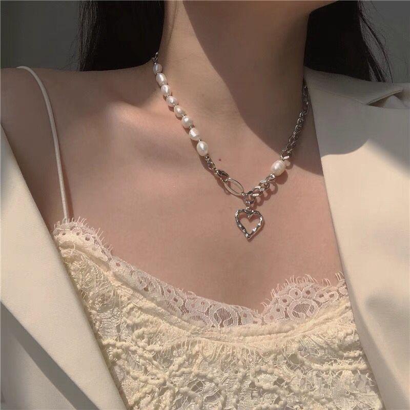 Chokers Vintage Round Freshwater Pearl Choker Necklace For Women 2021 Summer Cute Heart Pendant Stainless Steel Chain Punk Jewelry
Chokers Vintage Round Freshwater Pearl Choker Necklace For Women 2021 Summer Cute Heart Pendant Stainless Steel Chain Punk Jewelry
