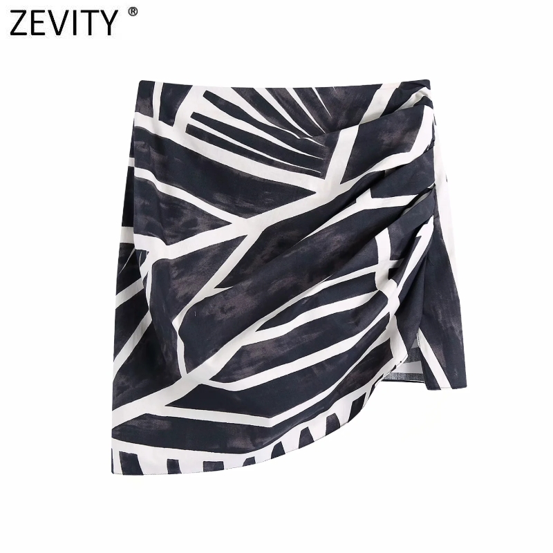 Zevity Women Vintage Pleats Design Black White Tie Dye Print Hem Irregular Skirt Faldas Mujer Female Side Zipper Vestidos QUN759, Bb qun759
Zevity Women Vintage Pleats Design Black White Tie Dye Print Hem Irregular Skirt Faldas Mujer Female Side Zipper Vestidos QUN759, Bb qun759