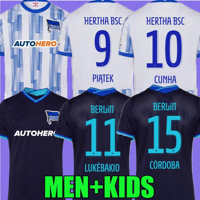 21 22 Hertha Berlin soccer jersey home PIATEK away black 2021 2022 TOUSART BOYATA CÓRDOBA Lukebakio CUNHA SERDAR fOOTBALL SHIRTS uniforms top thailand quality kids