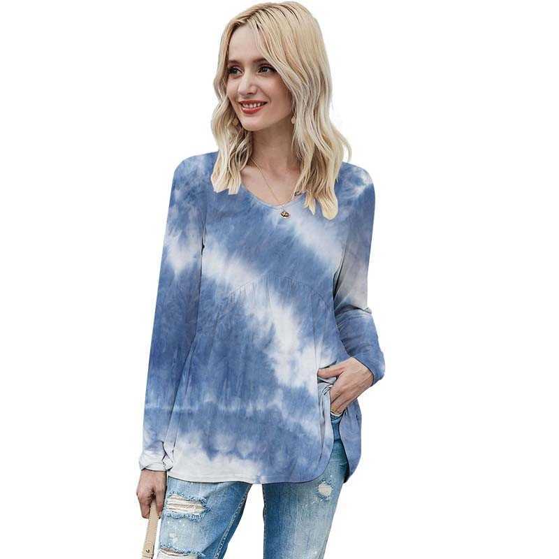 Summer Tie Dye Harajuku Long Sleeve T Shirt For Women V-neck Plus Size Fashions Ladies Tops Vintage Tee Shirt Femme 210608, Color-3
Summer Tie Dye Harajuku Long Sleeve T Shirt For Women V-neck Plus Size Fashions Ladies Tops Vintage Tee Shirt Femme 210608, Color-3