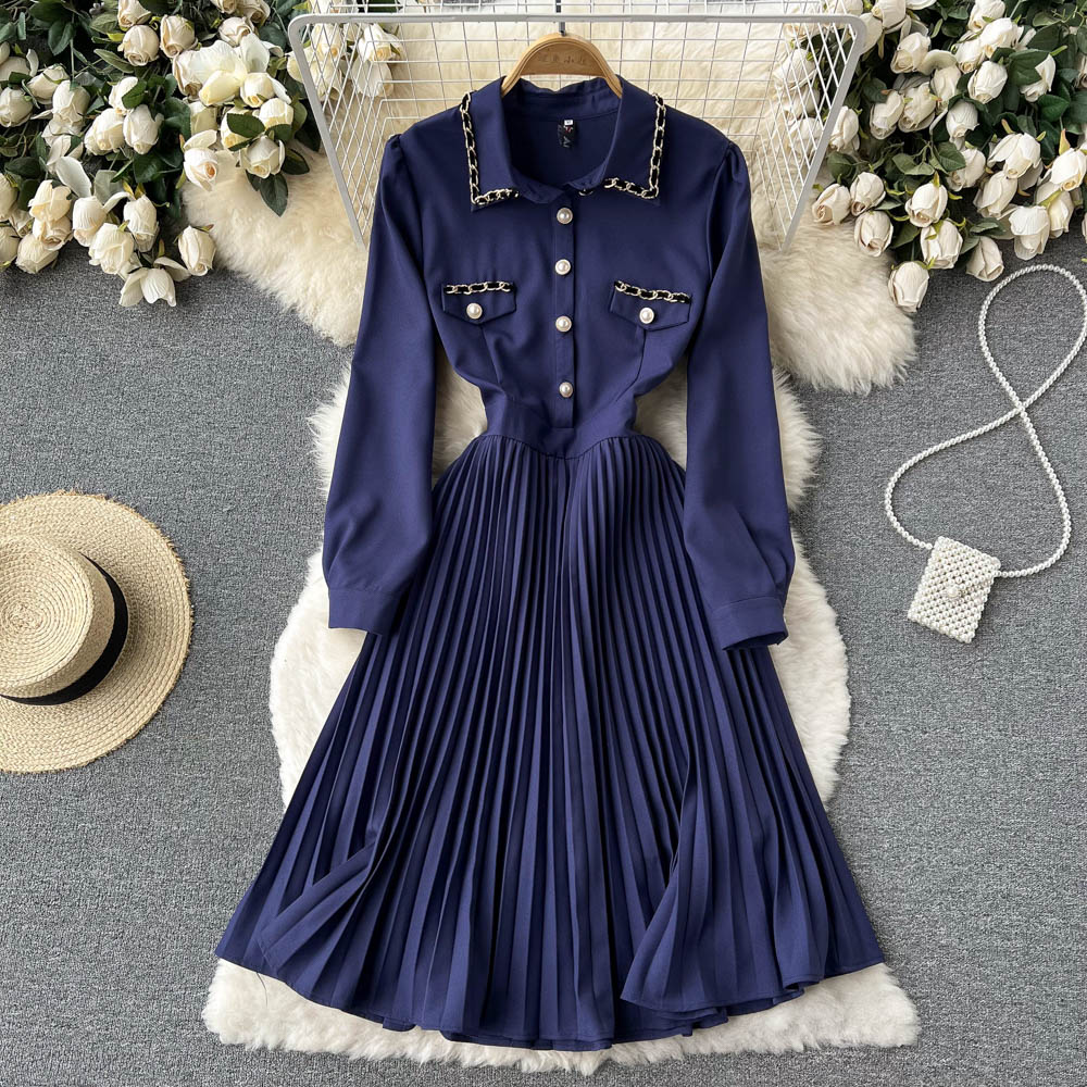 New Casual Spring Autumn Solid Slim Button Lady Full Dress A Line Polo Collar Chiffon Single Breasted Women Dresses 2022, Same as picture
New Casual Spring Autumn Solid Slim Button Lady Full Dress A Line Polo Collar Chiffon Single Breasted Women Dresses 2022, Same as picture