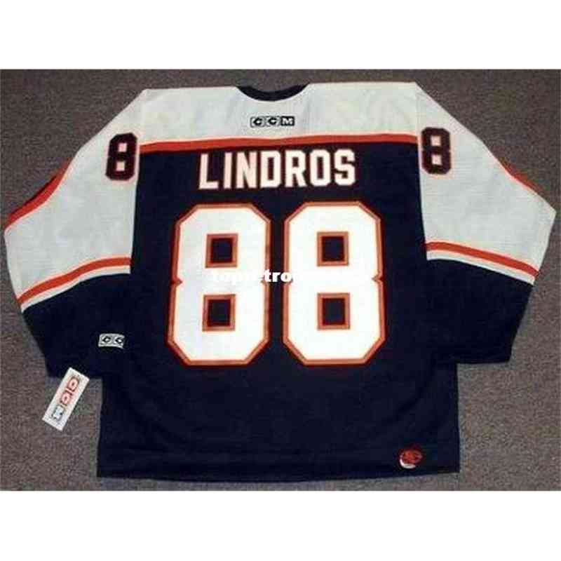 Wholesale Mens Eric Lindros 1998 Ccm high end Retro Hockey Jersey, Black