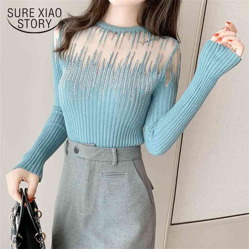 Spring Autumn Sexy Women Pullover Sweaters Full Sleeve Casual Elegant Lady Knitwear Knitted Jumpers Fashion Clothing 210510