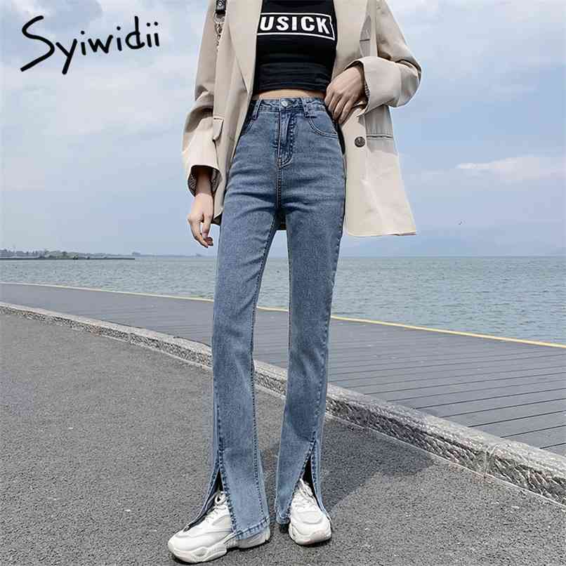 Stretch Flare Jeans Women Slit Leg Denim Pants Vintage Streetwear Fashion Clothes High Waisted Full Length Spandex 210607, Blue
Stretch Flare Jeans Women Slit Leg Denim Pants Vintage Streetwear Fashion Clothes High Waisted Full Length Spandex 210607, Blue