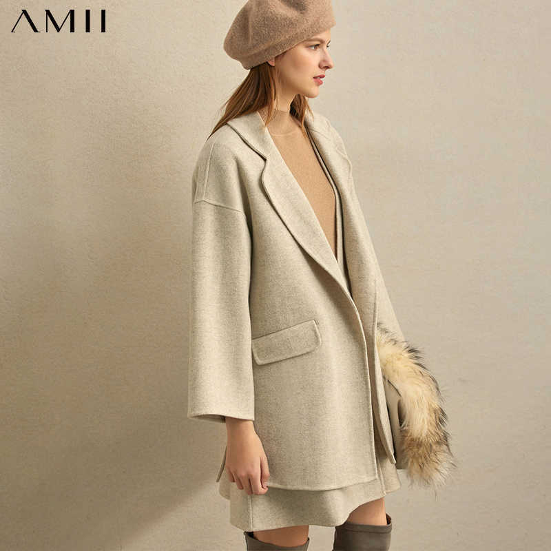 Minimalism Women Winter Set Fashion Lapel Caual Solid Double Woolen Coat Female Vest Mini Skirt 11860083 210527