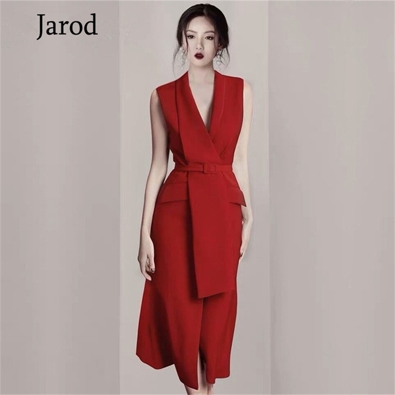 High Quality Summer Women's Vintage Vest Red Blazer Dress Ladies Sexy V-Neck Sleeveless Tank Elegant Office Party Long Dresses 210519, Picture color
High Quality Summer Women's Vintage Vest Red Blazer Dress Ladies Sexy V-Neck Sleeveless Tank Elegant Office Party Long Dresses 210519, Picture color
