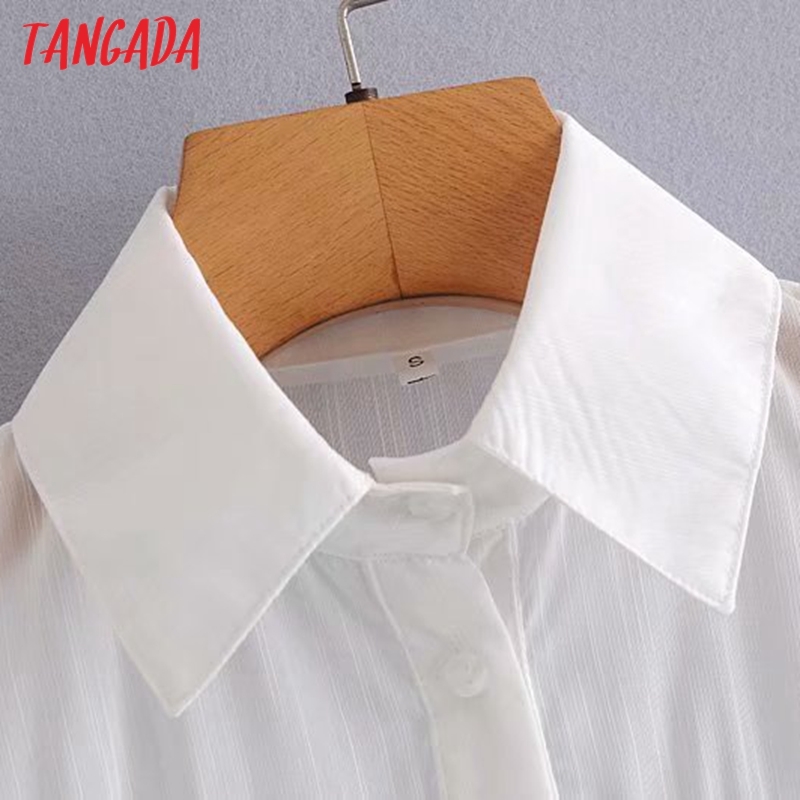 Women White Transparent Blouse Fashion Long Sleeve Shirts Female Chic Tops 5D50 210416