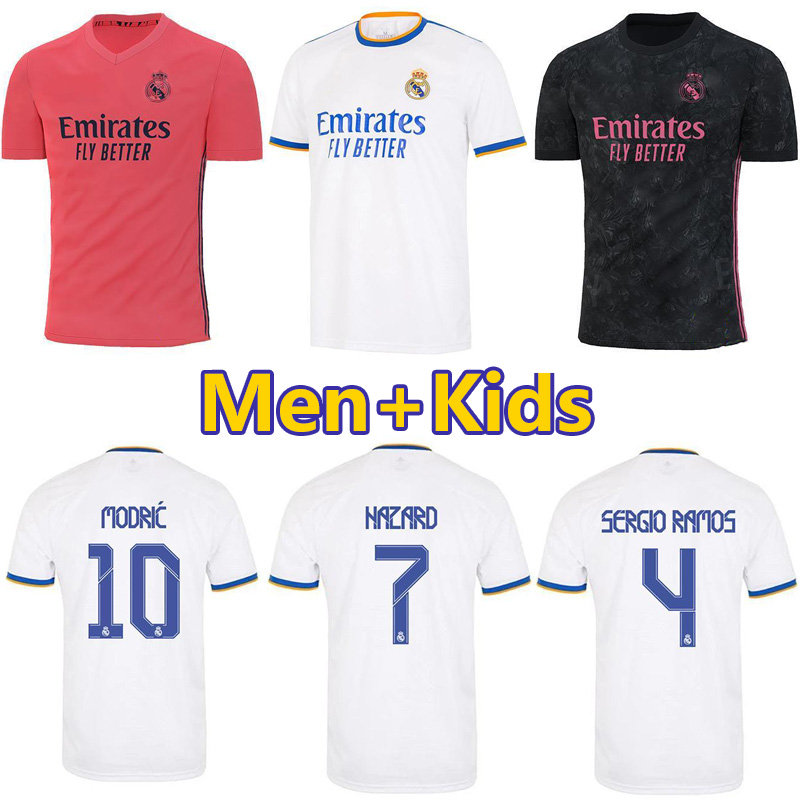 REAL MADRID jerseys 21 22 soccer football shirt ALABA HAZARD SERGIO RAMOS BENZEMA MODRIC ASENSIO camiseta men + kids kit 2021 2022 uniforms fourth, Away
REAL MADRID jerseys 21 22 soccer football shirt ALABA HAZARD SERGIO RAMOS BENZEMA MODRIC ASENSIO camiseta men + kids kit 2021 2022 uniforms fourth, Away