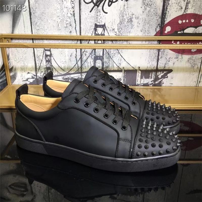 Fashion Red Bottom Casual Shoes Studded Spikes Mens Womens Solid Color Real Leather Elk Skin Trainers Outdoor Party Summer Spring Sneakers with Box vdrrgeqsa, 38
Fashion Red Bottom Casual Shoes Studded Spikes Mens Womens Solid Color Real Leather Elk Skin Trainers Outdoor Party Summer Spring Sneakers with Box vdrrgeqsa, 38