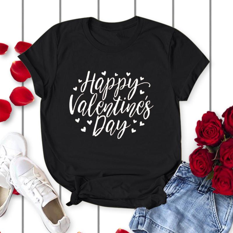 Women' T-Shirt Happy Valentine' Day Women Short Sleeve T-shirts Casual Letter Printed Black Gray White Top Female Tops
Women' T-Shirt Happy Valentine' Day Women Short Sleeve T-shirts Casual Letter Printed Black Gray White Top Female Tops