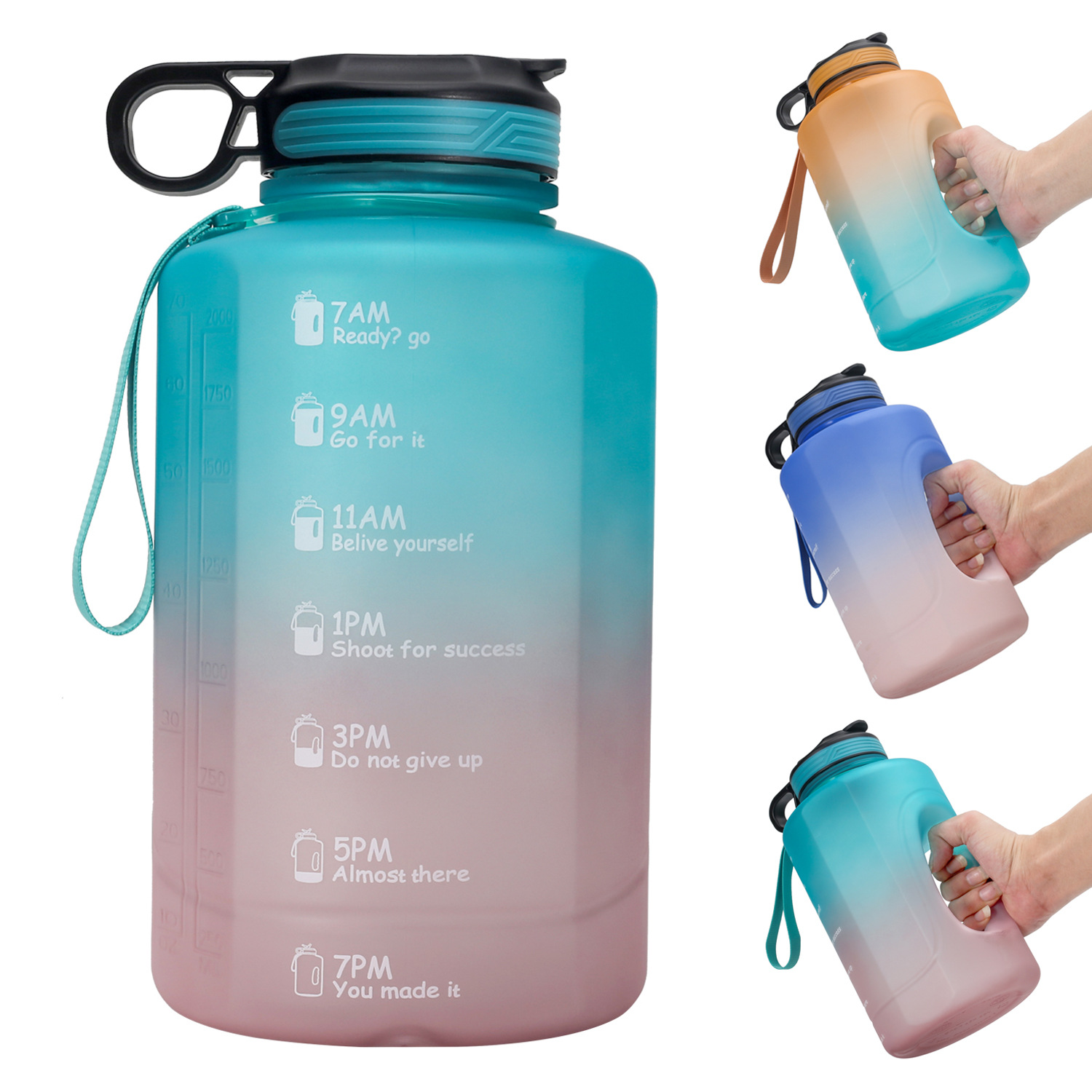 2.2L Large Capacity Water Bottle Time Printing Plastic Space Cup Outdoor Sports Straw Type Bottles With Rope Eco Friendly Drinkware
2.2L Large Capacity Water Bottle Time Printing Plastic Space Cup Outdoor Sports Straw Type Bottles With Rope Eco Friendly Drinkware