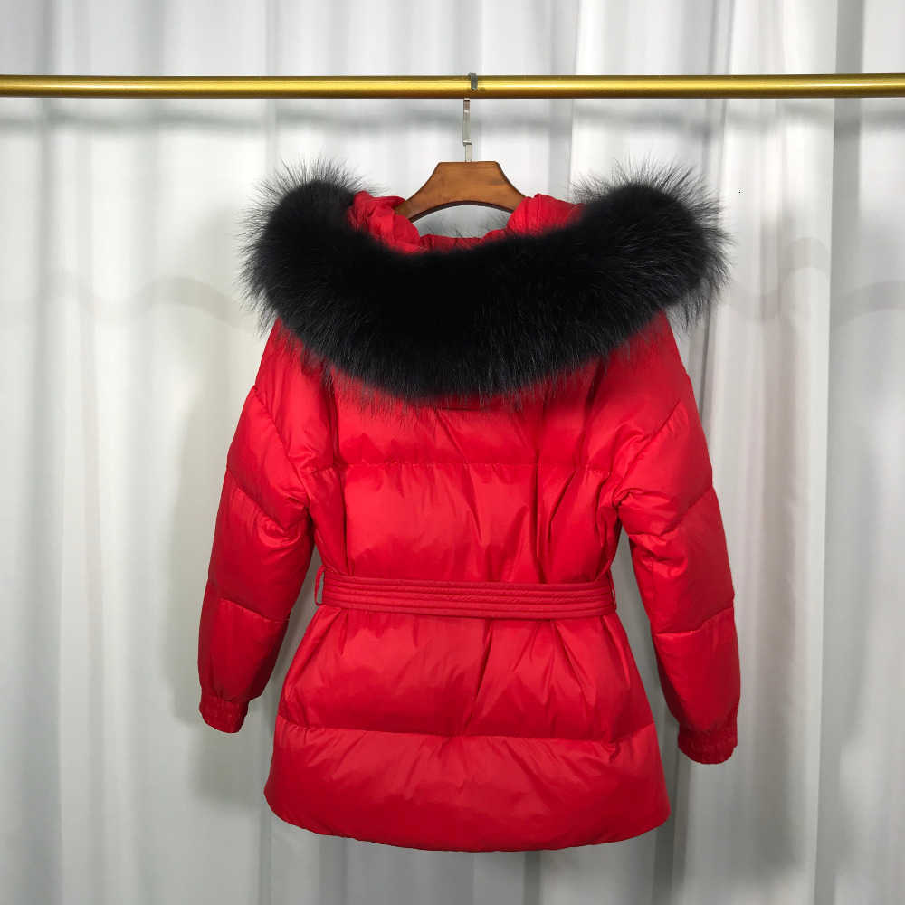 Big Real Raccoon Fur Women's Hooded Female Winter White Duck Down Jacket Loose Warm Coat Down Parka Winter Coat Women T191125