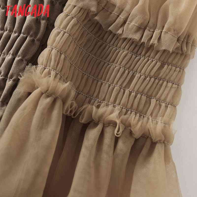 Women Off Shoulder Mesh Patchwork Crop Long Sleeve Summer Chic Female Sexy Slim Shirt Tops 3A46 210416