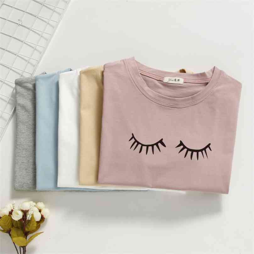 100% cotton T shirt Women ops Summer O-neck eyelashes printed ops high quality - for woman top t 210720, B314swt white
100% cotton T shirt Women ops Summer O-neck eyelashes printed ops high quality - for woman top t 210720, B314swt white