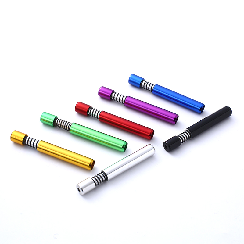 Portable Metal Smoking Pipes 8MM Spring Aluminum Herb Tobacco Pipe Cigarette Holder Accessories