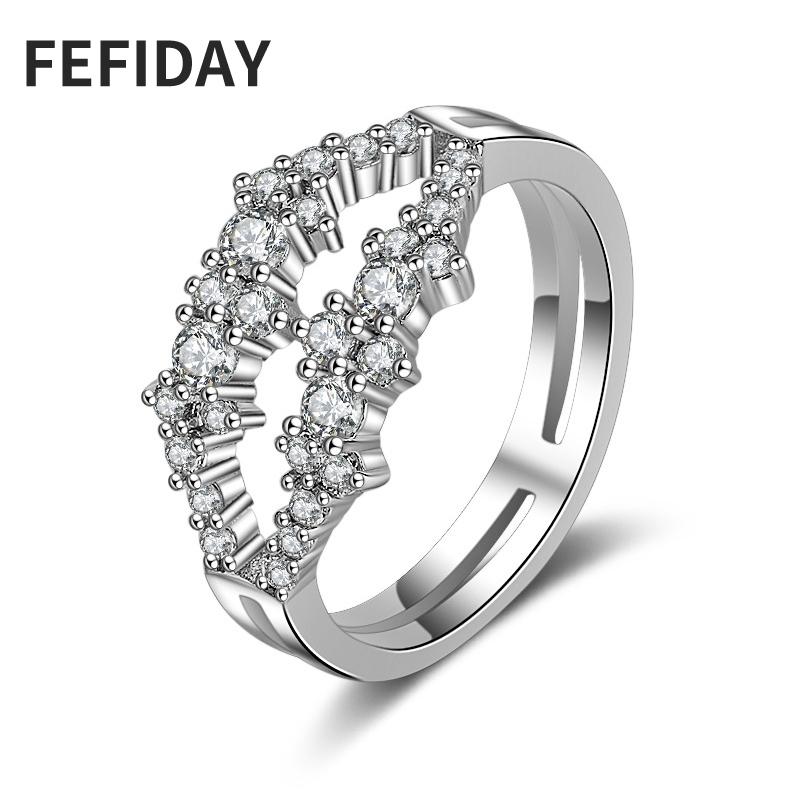Wedding Rings FEFIDAY Ladies Fashion Finger Jewelry Women For Eternity Zirconia Stone Crystal Engagement Ring Female Cz
Wedding Rings FEFIDAY Ladies Fashion Finger Jewelry Women For Eternity Zirconia Stone Crystal Engagement Ring Female Cz
