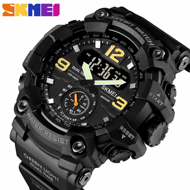 Wristwatches SKMEI Men's Watches Top LED Digital Electronic Week Clock Fashion Men Business Waterproof Sports Watch, Slivery;brown
Wristwatches SKMEI Men's Watches Top LED Digital Electronic Week Clock Fashion Men Business Waterproof Sports Watch, Slivery;brown