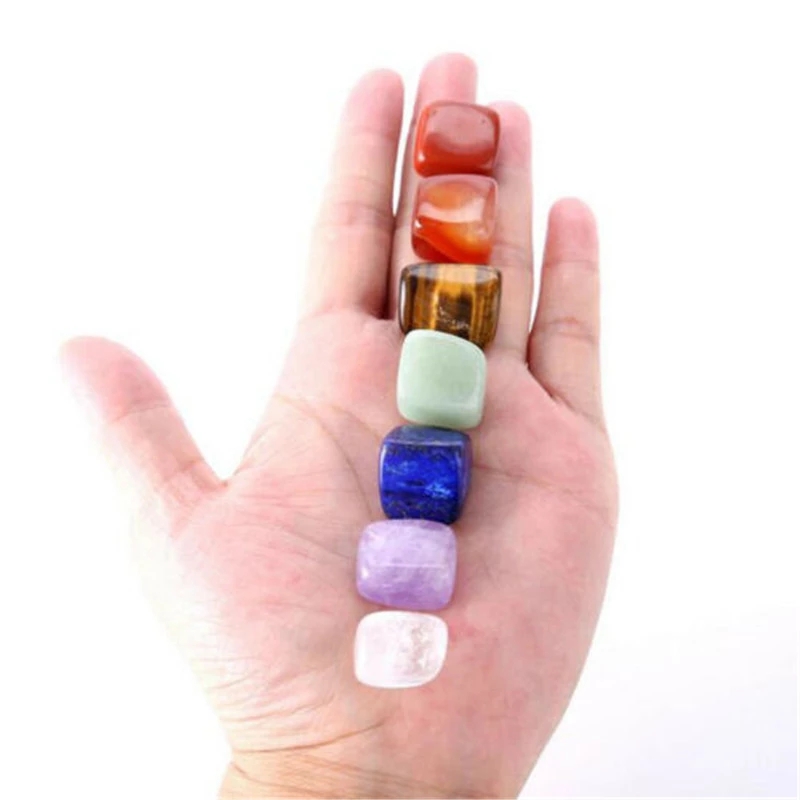 7pcs Set Beautiful Chakra Natural Stones Palm Reiki Healing Crystals Gemstones Home Decoration Accessories Good Gifts EEB5634 Free shipping
