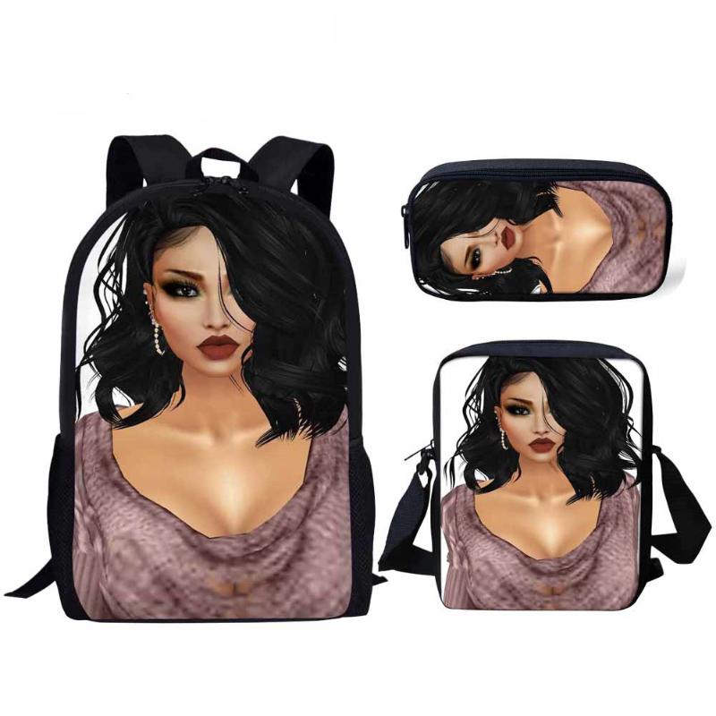 School Backpack For Children 3pcs Bags Set Students Afro Girl Black Art African Printing Schoolbag Kids Bag
School Backpack For Children 3pcs Bags Set Students Afro Girl Black Art African Printing Schoolbag Kids Bag