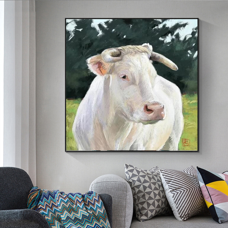 ART Watercolor Cow Pictures Wall Painting For Living Room Decorative Posters Home Decor Painting Printed On Canvas