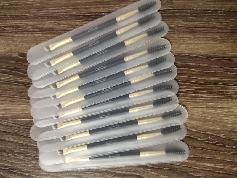 100 pcs custom logo single eye makeup brush free sample spoolie eyebrow brush thin angled brush with PVC bag