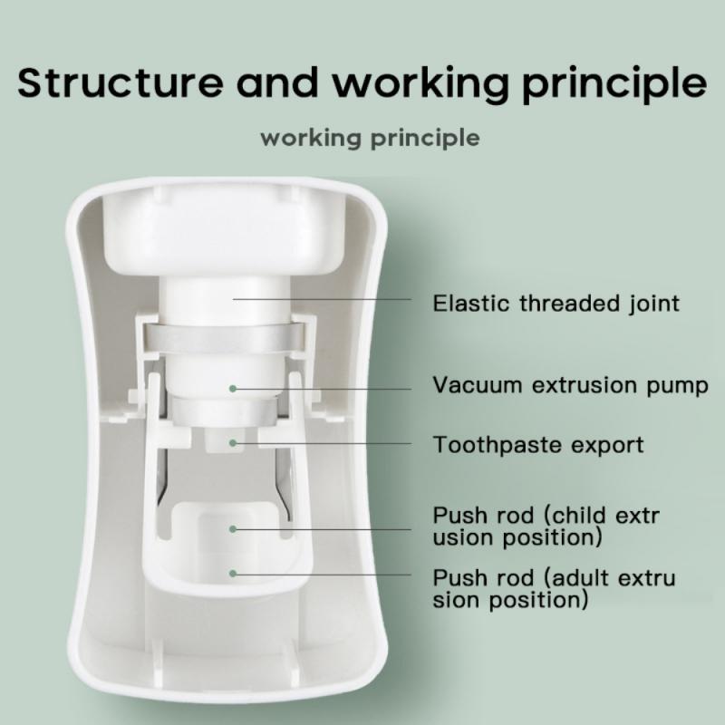 Wall Mount Toothpaste Dispenser Toothpaste Squeezer Tooth Dust-proof Toothbrush Holder Wall Mount Stand Bathroom Accessories Set