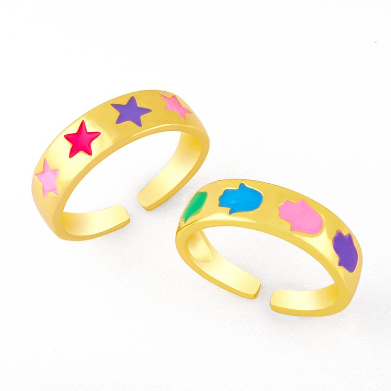 Cluster Rings FLOLA Copper Hand Of Fatima Ring Adjustable Open Enamel Star For Women Wholesale Jewelry Rigm11
Cluster Rings FLOLA Copper Hand Of Fatima Ring Adjustable Open Enamel Star For Women Wholesale Jewelry Rigm11