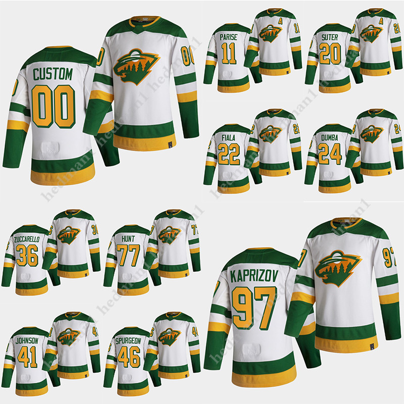 Minnesota Wild Reverse Retro hockey jerseys 97 Kirill Kaprizov 11 Zach Parise 22 Kevin Fiala 20 Ryan Suter 36 Mats Zuccarello 24 Matt Dumba, White
Minnesota Wild Reverse Retro hockey jerseys 97 Kirill Kaprizov 11 Zach Parise 22 Kevin Fiala 20 Ryan Suter 36 Mats Zuccarello 24 Matt Dumba, White