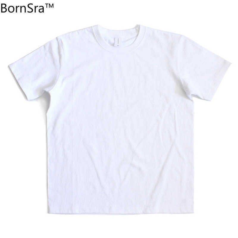 Bornsra Shirt Women's Summer Loose and Versatile Basic Cotton Bottoming Men and Women Couple Tops 210622
