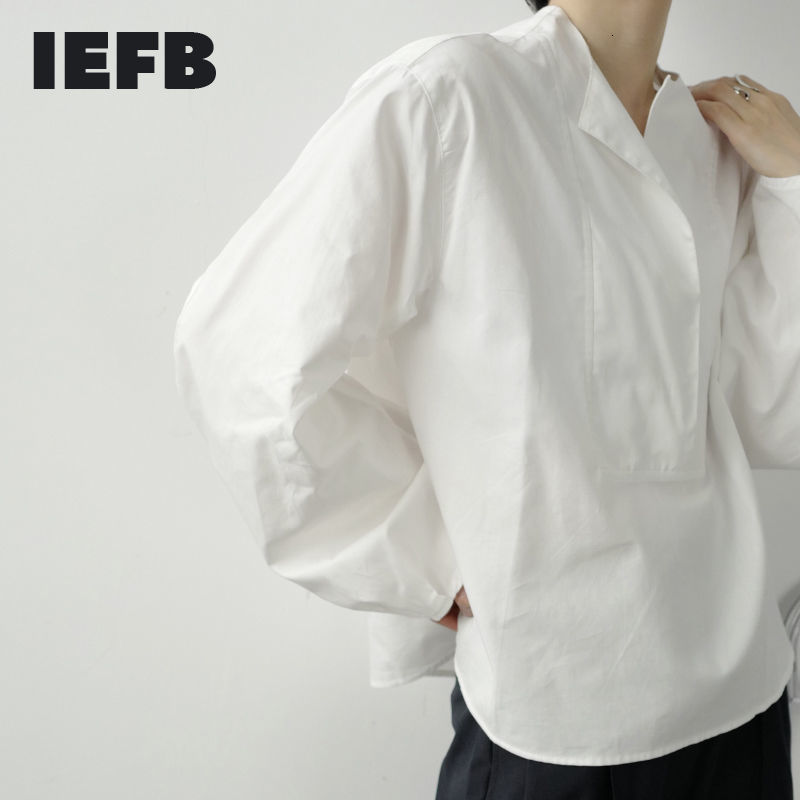 IEFB /men's wear Niche white shirt for male Spring short style bubble sleeve oversized pullover cool shirts male 9Y3373 210524
