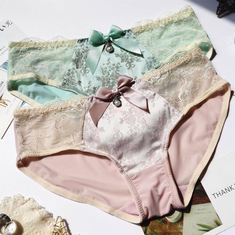 Women's Panties Sexy Lace Ice Silk Women Cute Bowknot Girly Underwear Low Waist Transparent Ladies Briefs, Green
Women's Panties Sexy Lace Ice Silk Women Cute Bowknot Girly Underwear Low Waist Transparent Ladies Briefs, Green