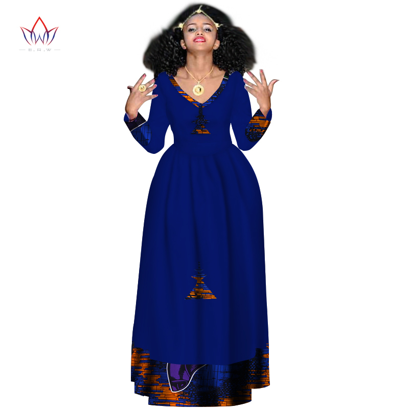 Dashiki African Prom Dresses For Women Elegant Africa Style Full Sleeve Abaya V-neck Ethiopia Long evening Clothing WY2998 210408