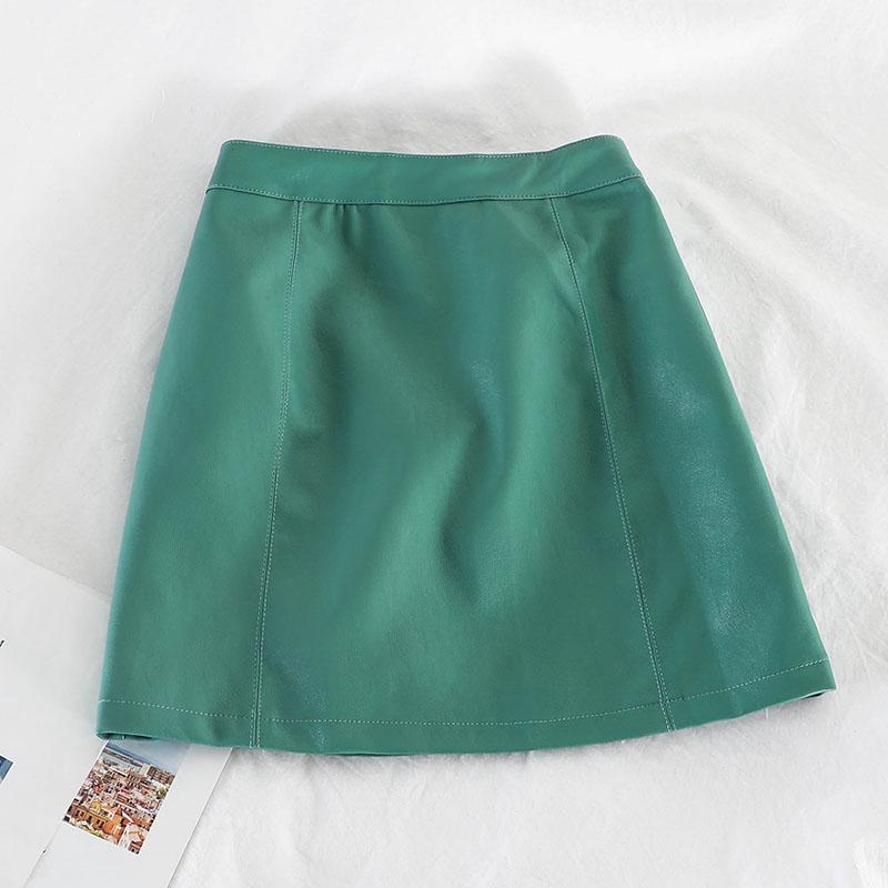 Skirts Fall & Winter Women Brief Slim Solid PU Leather Mini Skirt Urban Ladies Sexy High Waist Above Knee A-line Short, Black
Skirts Fall & Winter Women Brief Slim Solid PU Leather Mini Skirt Urban Ladies Sexy High Waist Above Knee A-line Short, Black