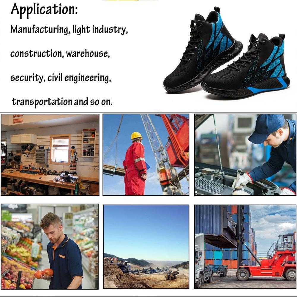 SUADEX Work Boots Safety Steel Toe Shoes Men Breathable Sneakers Shoes Ankle Hiking Boots Anti-Piercing Protective Footwear 210830
