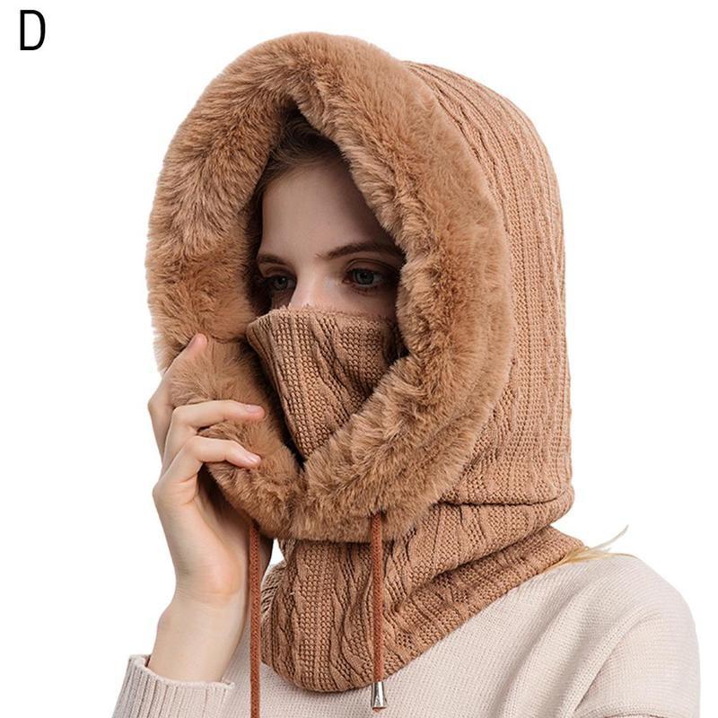 Winter Knitted Women Thick Warm Outdoor Riding Ski Cap