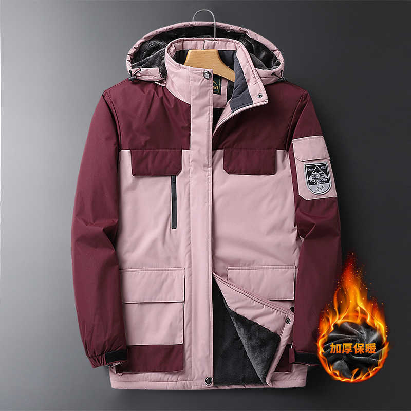 Men's Large Size Jacket Winter Outerwear Oversize Coat Fleece Down Warm Parka Male 9XL Big 8XL Hooded Waterproof Jacket Men 211014