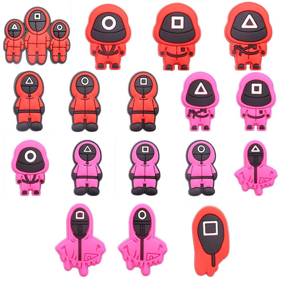 Wholesale 100Pcs PVC Korean Styles Squid Games Hot Drama Shoe charms Buckles Decoration Accessories Plastic ornaments Jibbitz for Croc shoes Fit Wristbands
Wholesale 100Pcs PVC Korean Styles Squid Games Hot Drama Shoe charms Buckles Decoration Accessories Plastic ornaments Jibbitz for Croc shoes Fit Wristbands