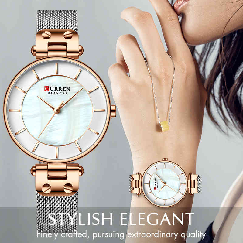 CURREN Simple Quartz Watch Women's Dress Steel Mesh Watches Creative Ladies Bracelet Watch Girl Clock Relogios Feminino 210517, S coffee
CURREN Simple Quartz Watch Women's Dress Steel Mesh Watches Creative Ladies Bracelet Watch Girl Clock Relogios Feminino 210517, S coffee