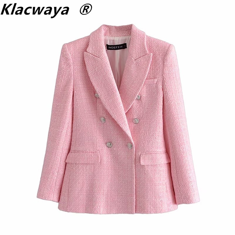 Klacwaya Za Blazer Women Fashion Pink Plaid Texture Casual Spring Autumn Office Double breasted Coat 210907, Pink-pants
Klacwaya Za Blazer Women Fashion Pink Plaid Texture Casual Spring Autumn Office Double breasted Coat 210907, Pink-pants