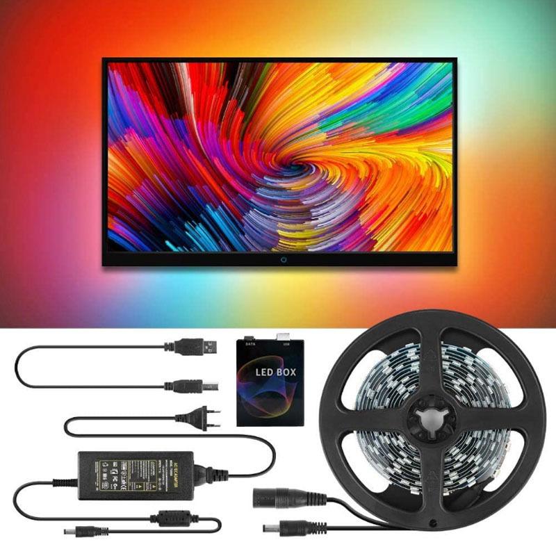 Strips 1- 5M LED Strip Light Ambilight RGB 5V USB TV Background For Room Decor Holiday Party Game Festive Atmosphere Lights