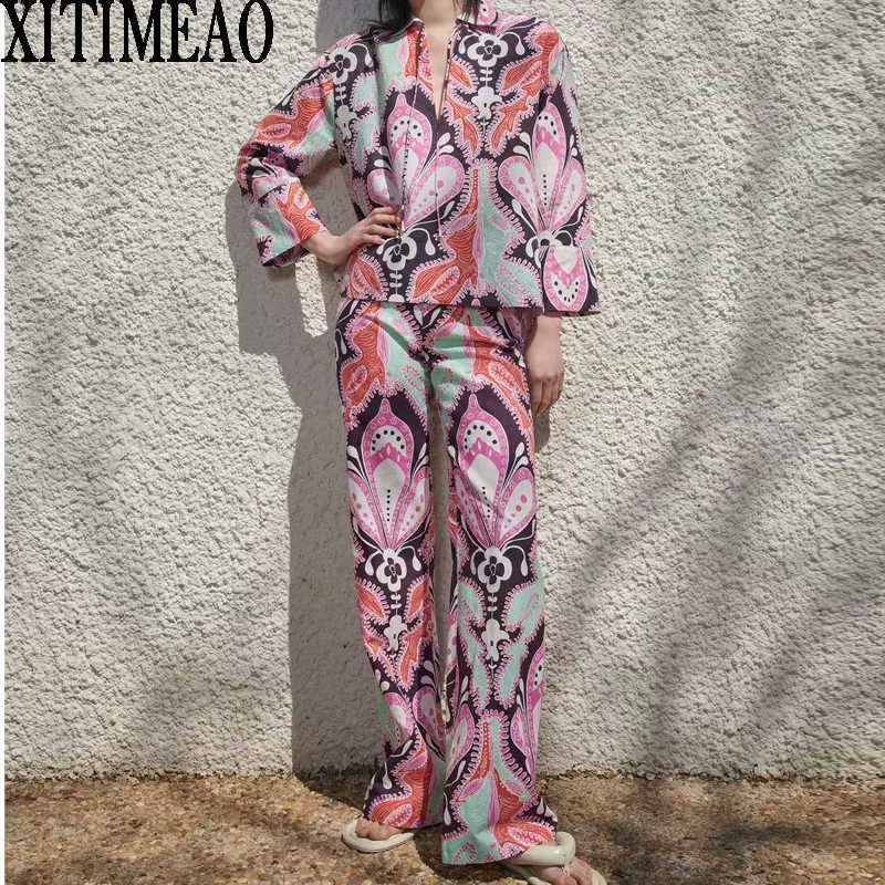 ZA Spring Autumn Women Retro Printing Simple Style Loose Long Sleeve Pullover Shirt And Casual Chic Pants XITIMEAO 210602
ZA Spring Autumn Women Retro Printing Simple Style Loose Long Sleeve Pullover Shirt And Casual Chic Pants XITIMEAO 210602