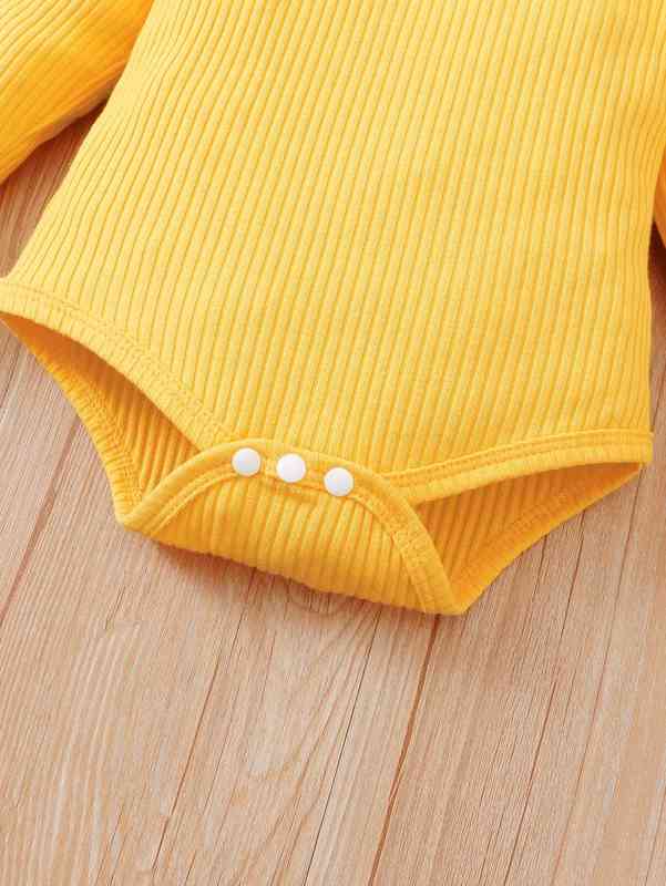 Baby Ruffle Trim Bodysuit & Suspender Skirt & Headband SHE
