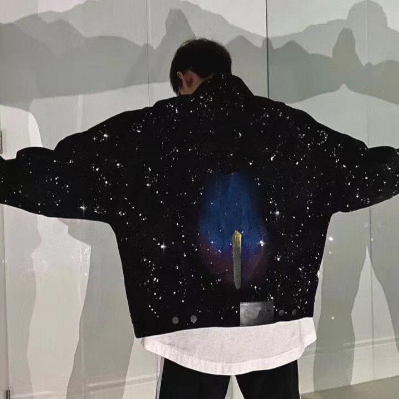 High quality Designer fashion trend starry sky letter printing single breasted mens womens jackets S-XL, Black;brown
High quality Designer fashion trend starry sky letter printing single breasted mens womens jackets S-XL, Black;brown
