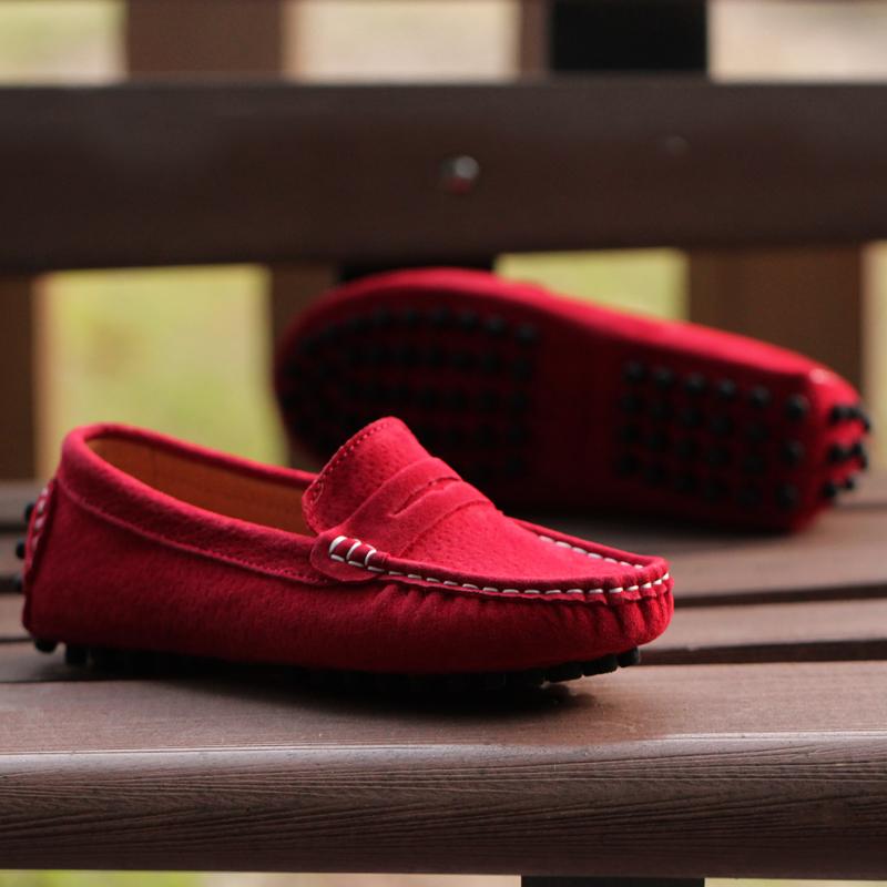 Flat Shoes Quality Kids Children's Loafers For Boys Girls Moccasins Suede Children Flats Casual Boat Wedding Leather Autumn