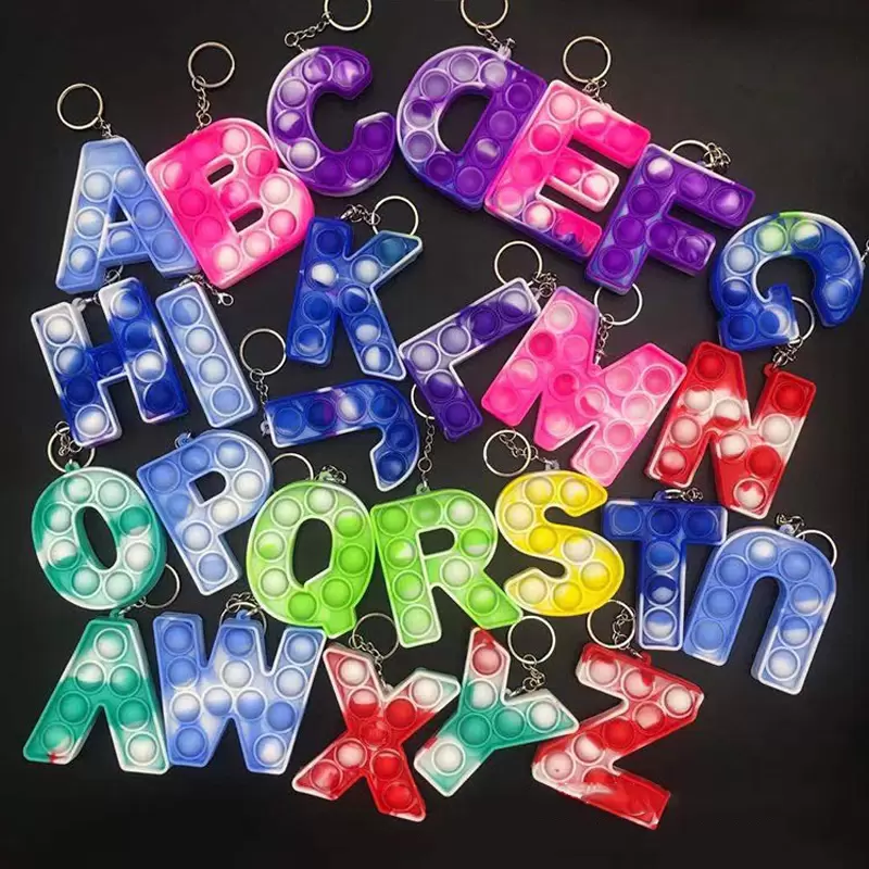 26letters/set Christmas Favor Sensory Fidget Pop Bubble Poppers Toys Key Ring Alphabet Shape Push Bubbles Letters Keychain Toy
26letters/set Christmas Favor Sensory Fidget Pop Bubble Poppers Toys Key Ring Alphabet Shape Push Bubbles Letters Keychain Toy