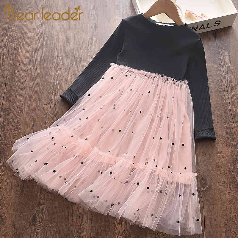 Girls Party Dress Autumn Sweet Princess Outfits Pentagram Sequined Mesh Suit Children Vestidos Clothes 3 7Y 210429