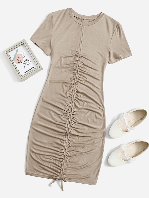 Teen Girls Drawstring Fitted Dress SHE