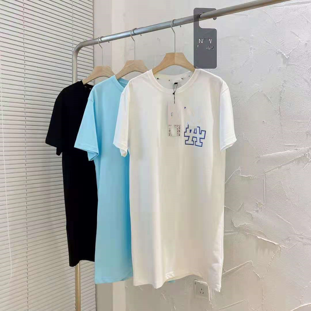 Luxury design summer round neck short sleeve T-shirt dress loose casual fashion breathable couple, White
Luxury design summer round neck short sleeve T-shirt dress loose casual fashion breathable couple, White